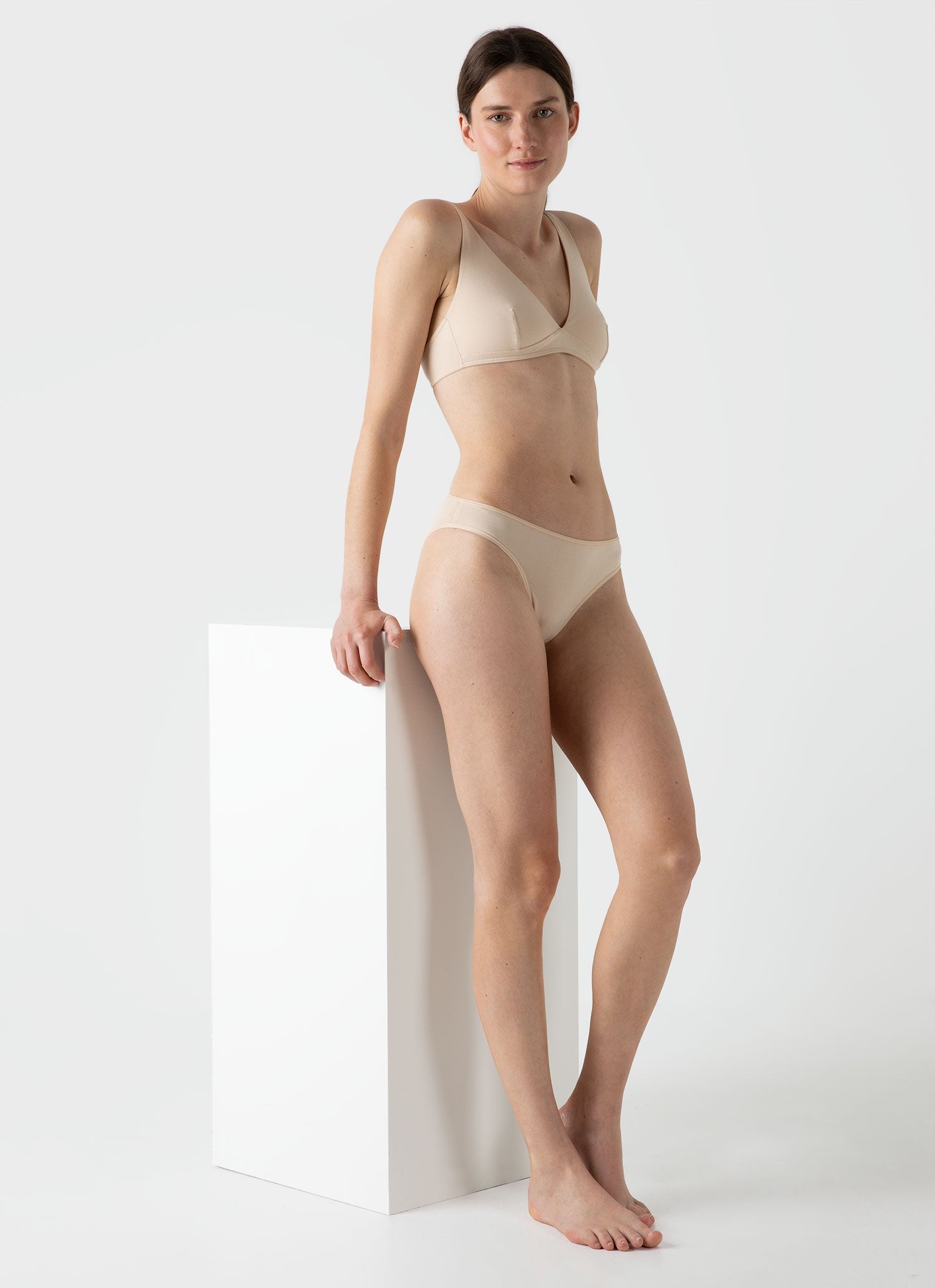 Culotte classique en coton beige