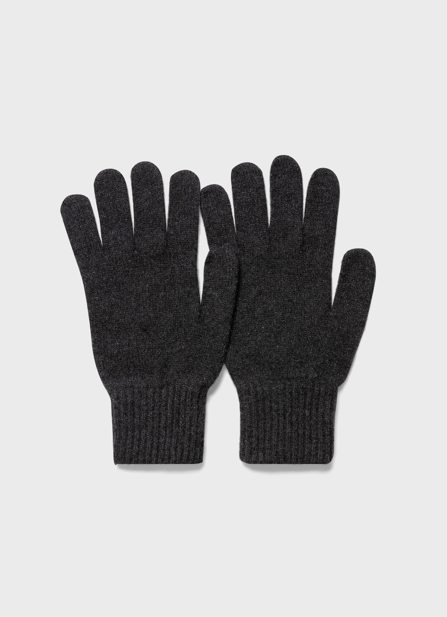 Cashmere Knitted Glove in Charcoal Melange