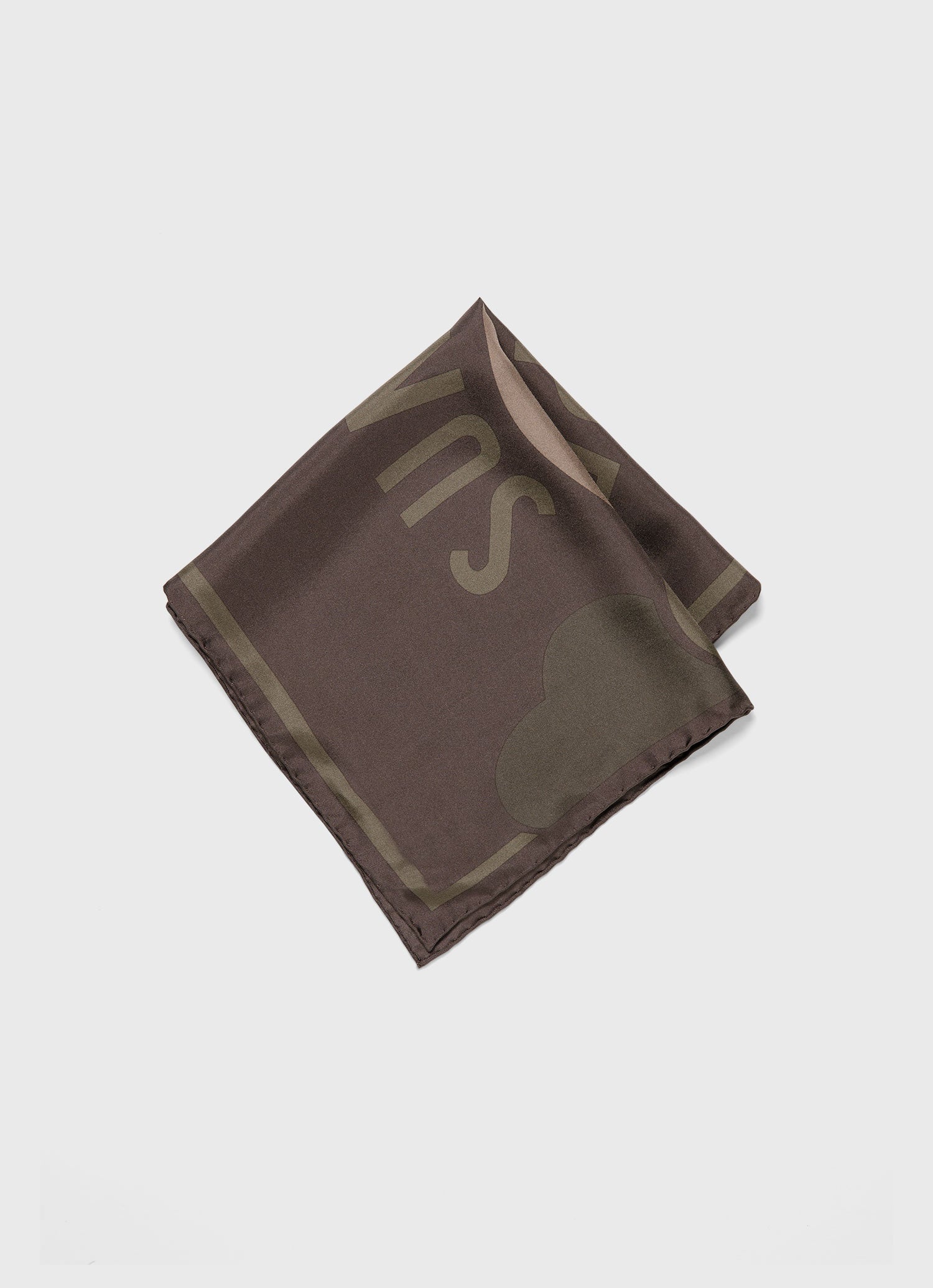 Silk Pocket Square in Coffee/Sandstone