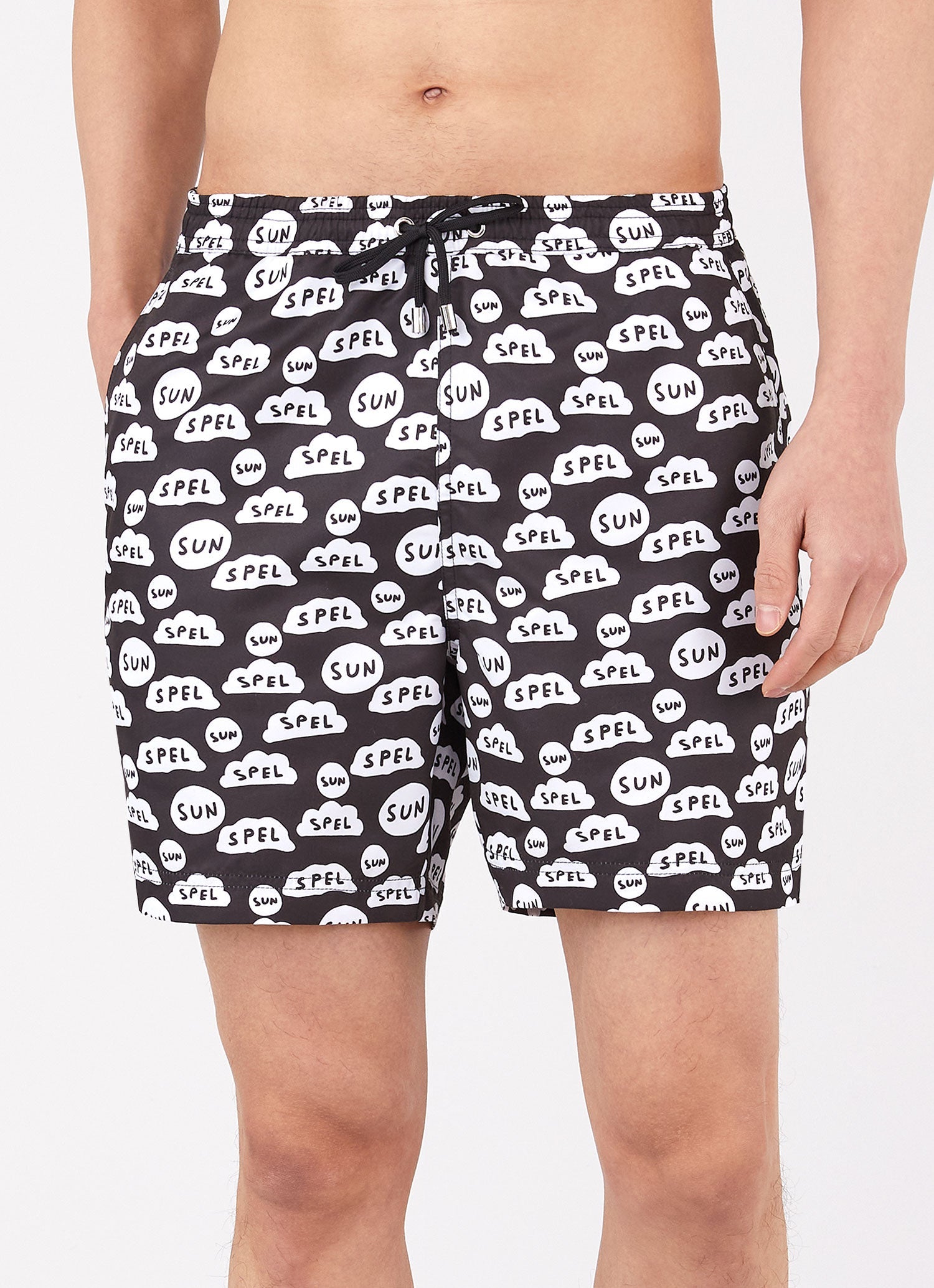 Men's David Shrigley Swim Shorts in Black