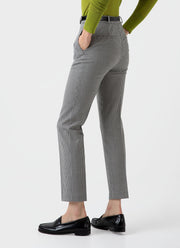 Women's Edie Campbell Tapered Trouser in Black/Ecru Check