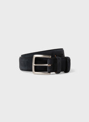 Men's Suede Belt in Navy