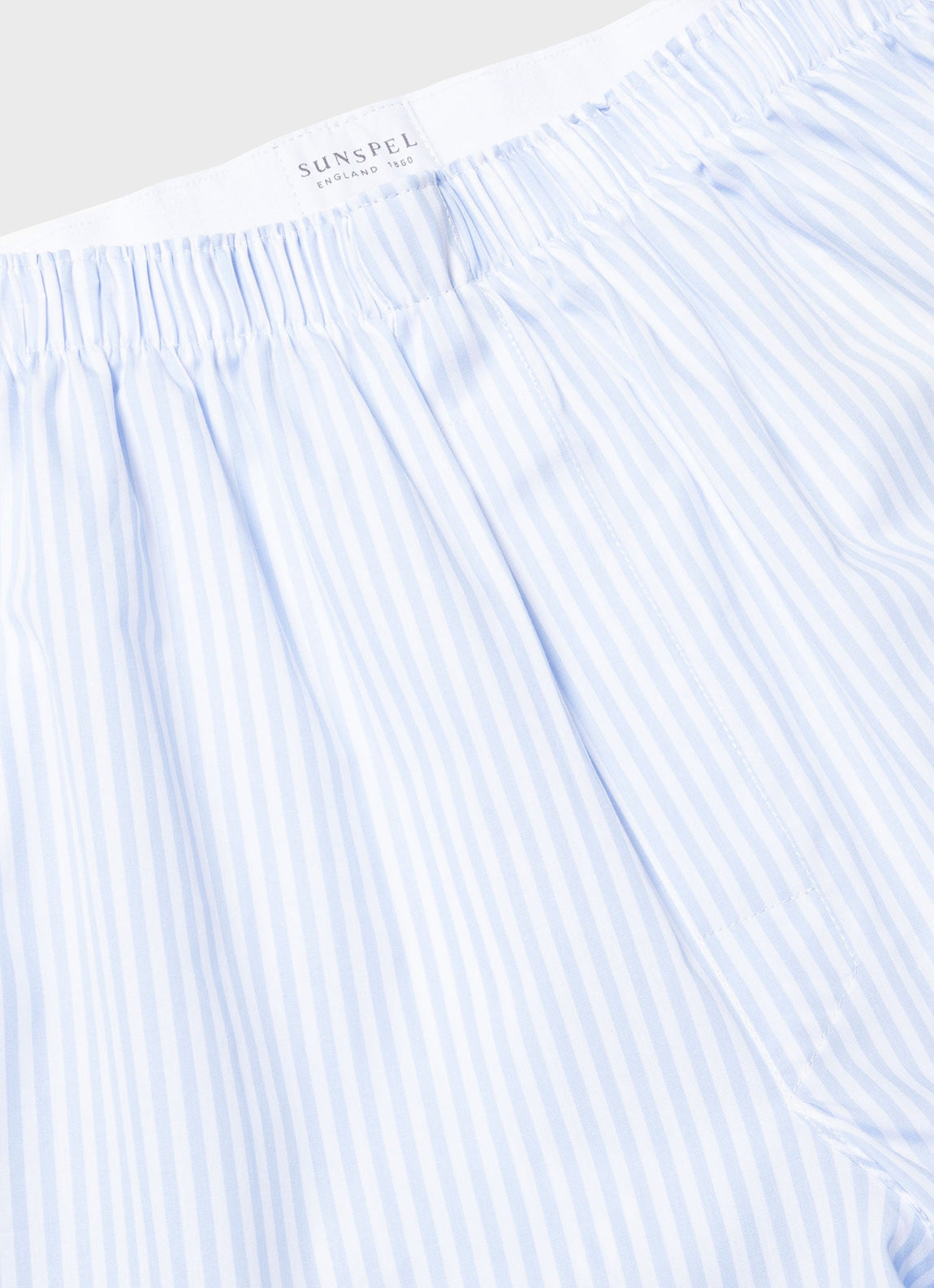 Men's Classic Boxer Shorts in White/Light Blue