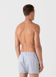 Men's Classic Boxer Shorts in Sky Blue/White