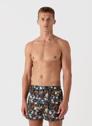 Men's Classic Boxer Shorts in Liberty Fabric in Futuristic Floral