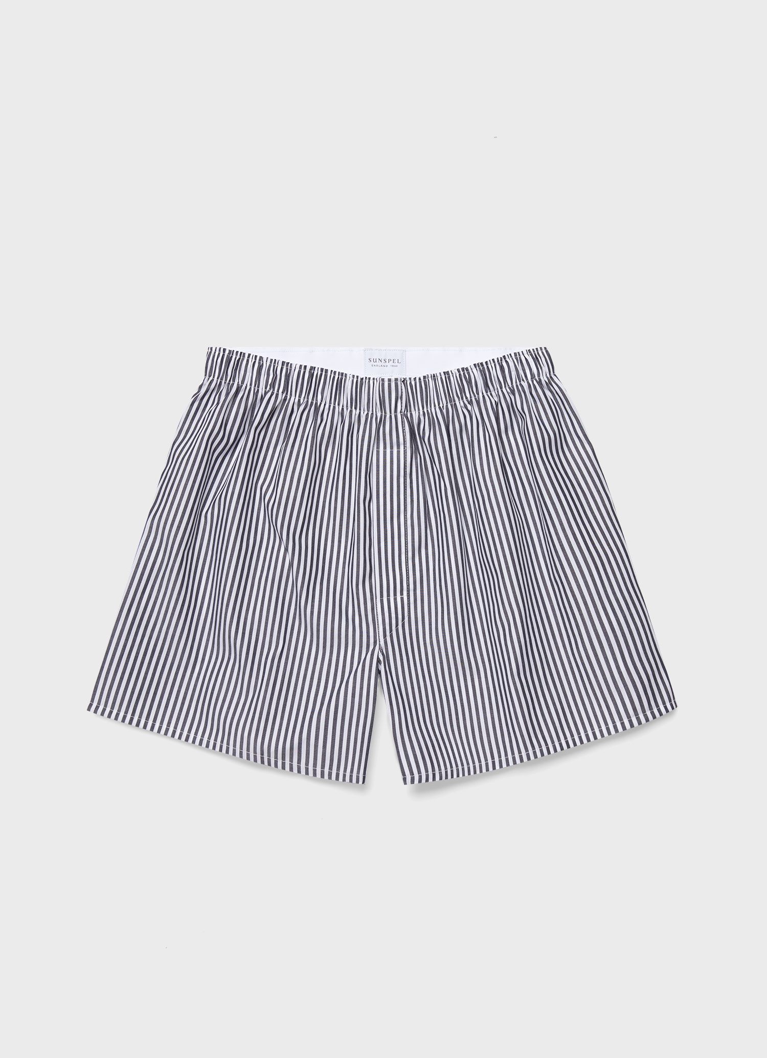 Men's Classic Boxer Shorts in White/Navy Stripe