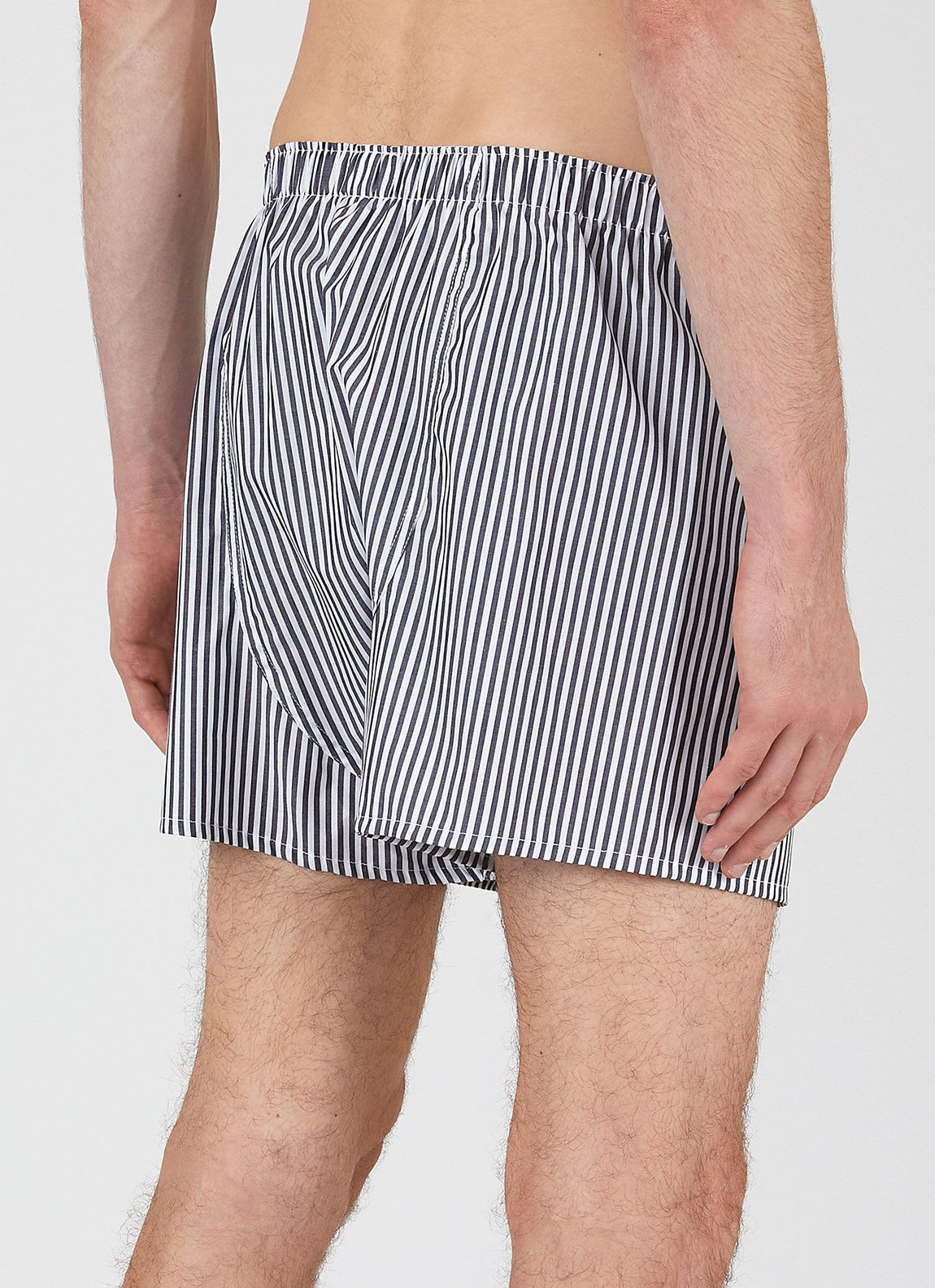 Men's Classic Boxer Shorts in White/Navy Stripe