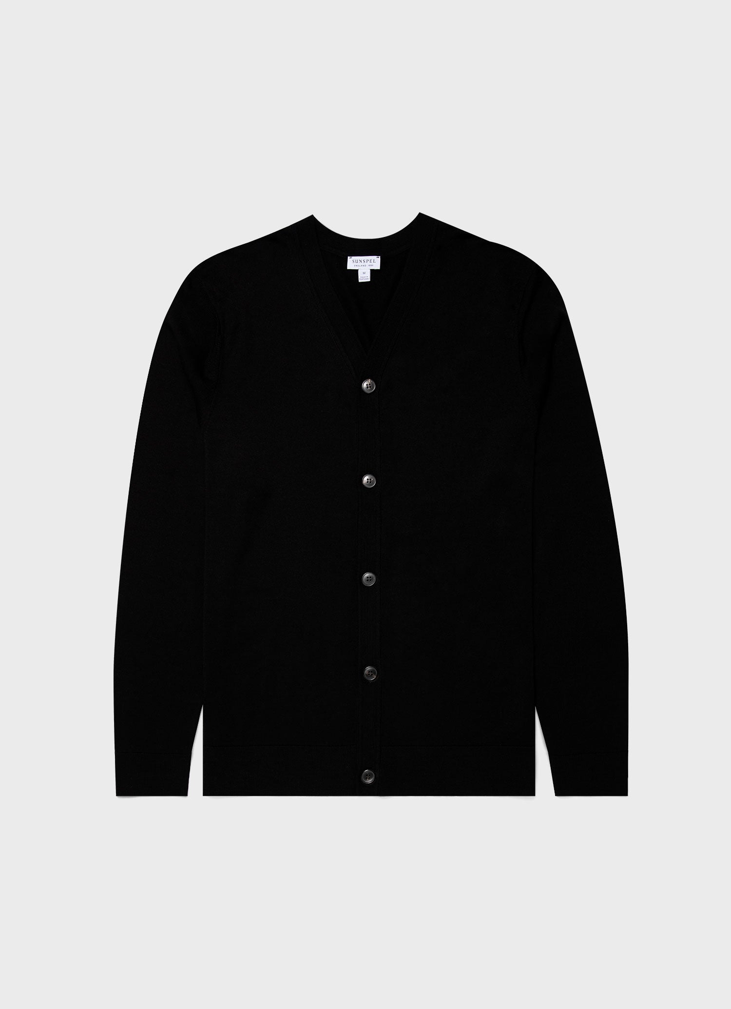 Men's Merino Cardigan in Black