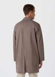 Men's Showerproof Cotton Mac in Dark Stone