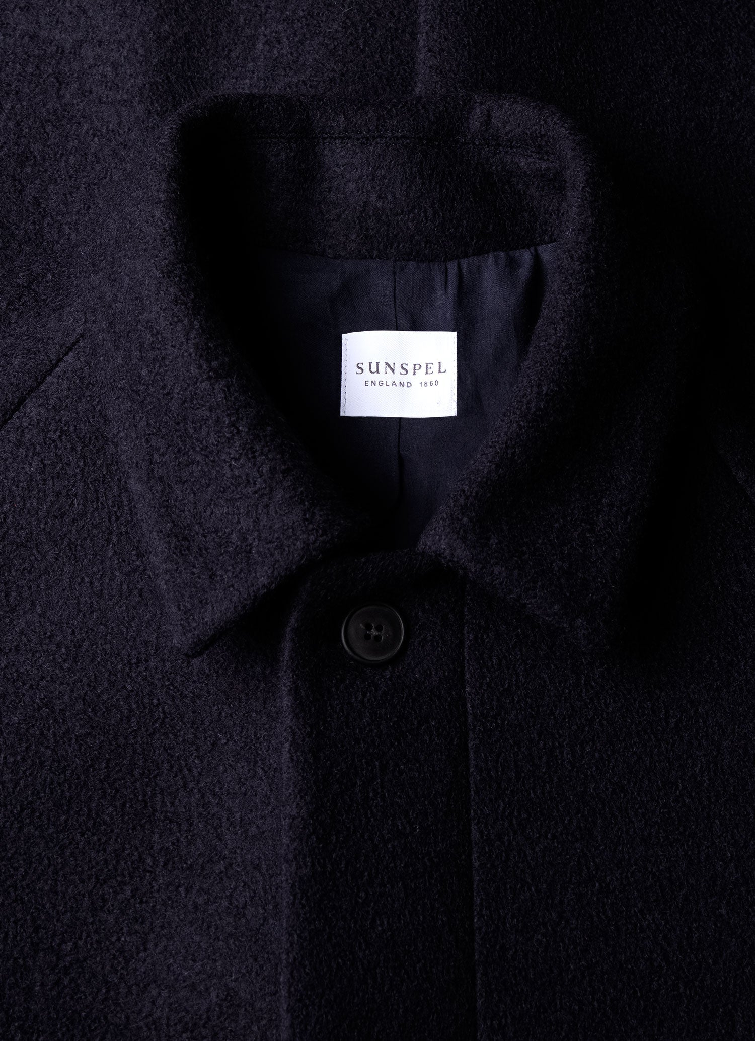 Men's Boiled Wool Car Coat in Navy