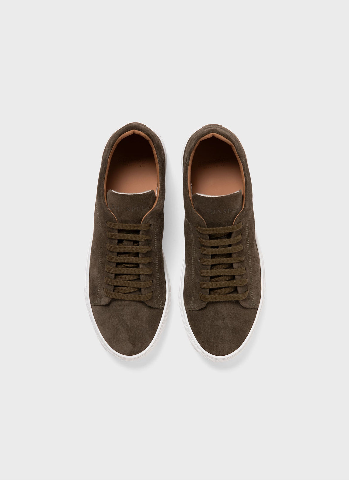 Men's Suede Tennis Shoe in Dark Moss