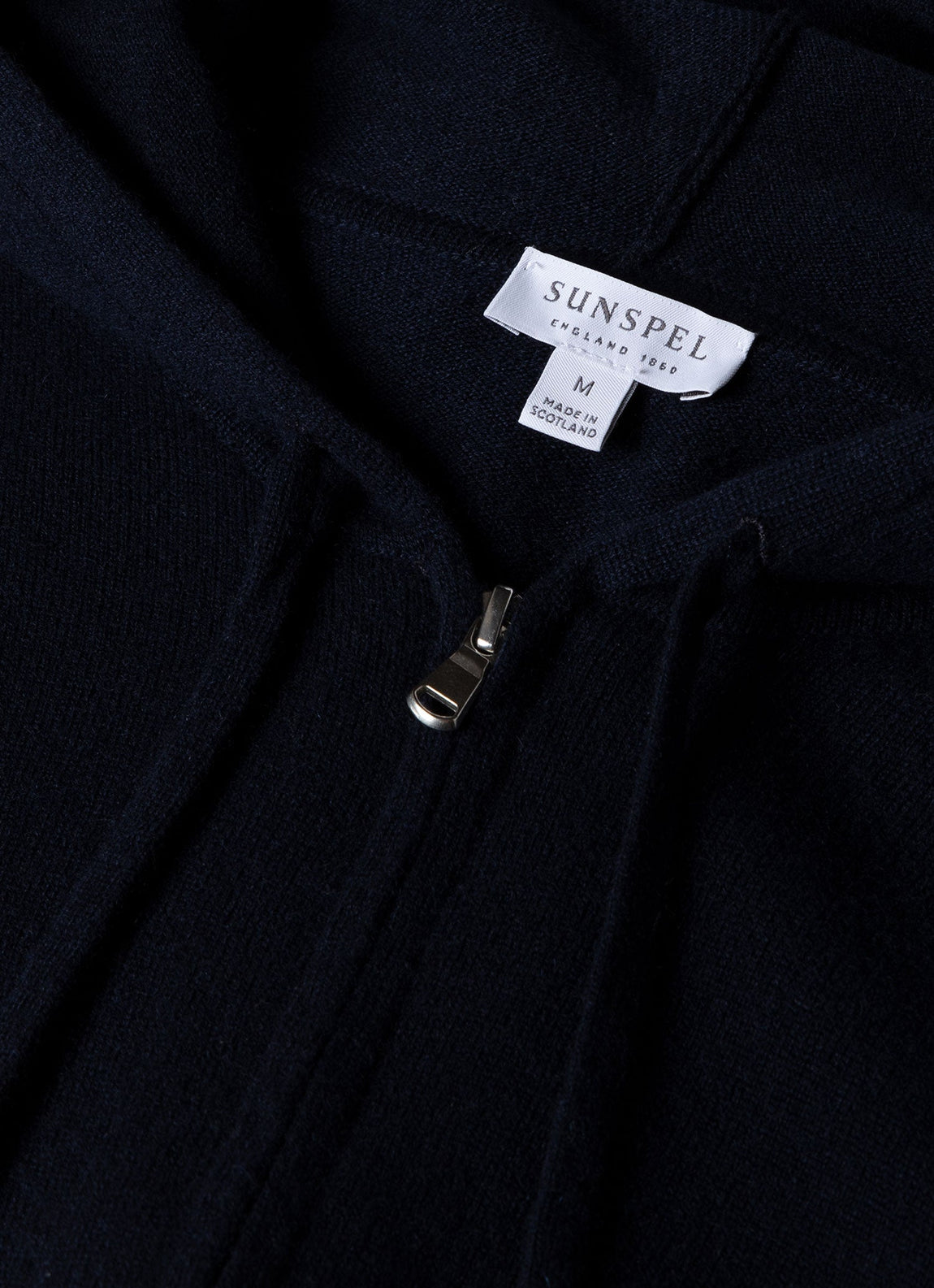 Men's Cashmere Zip Hoody in Navy