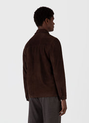 Men's Suede Harrington Jacket in Cocoa