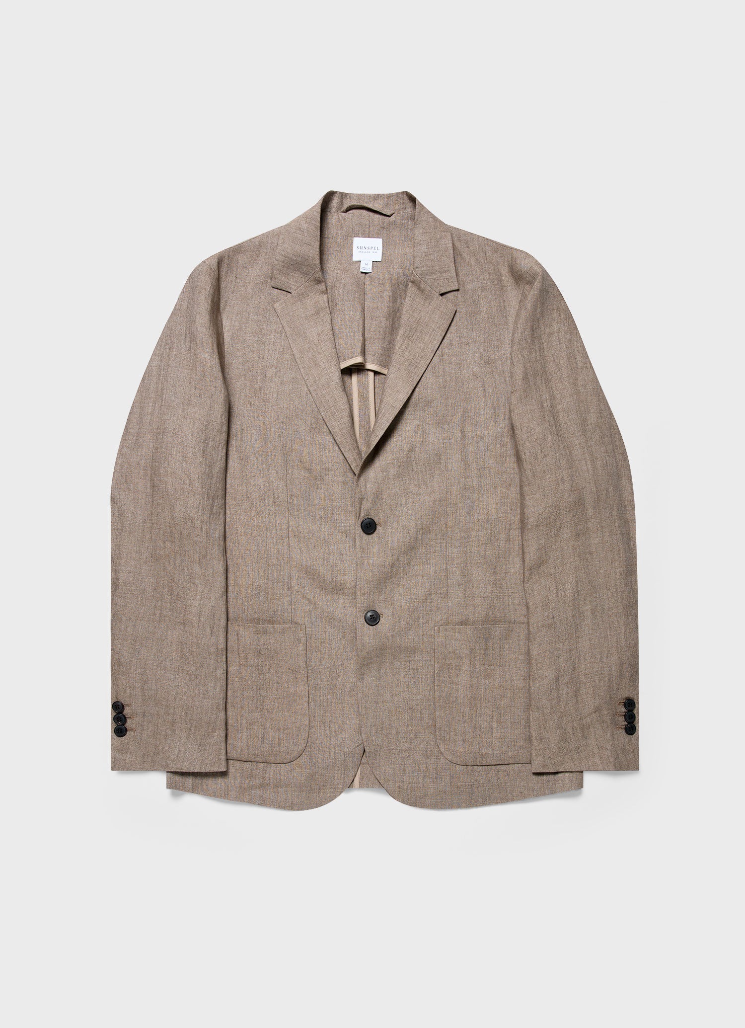 Men's Linen Two-Piece Suit in Dark Sand