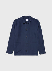 Men's Linen Twin Pocket Jacket in Light Navy