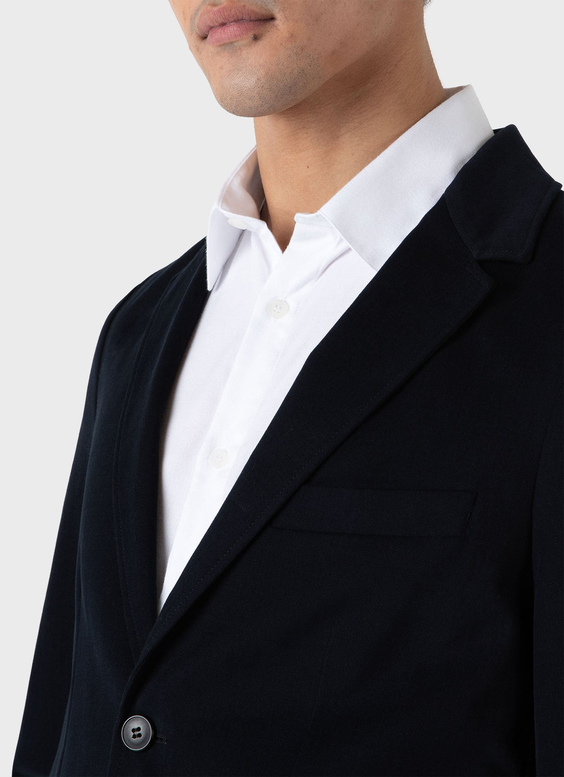 Men's Brushed Cotton Wool Blazer in Navy