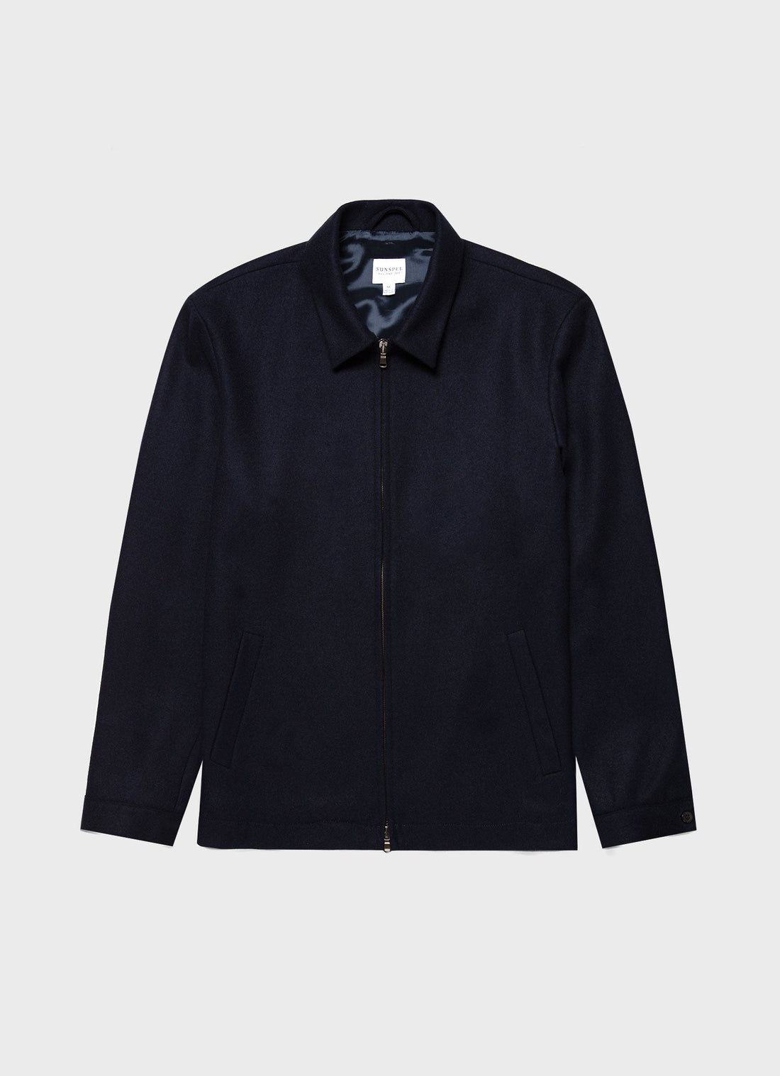 Men's Boiled Wool Zip Jacket in Navy