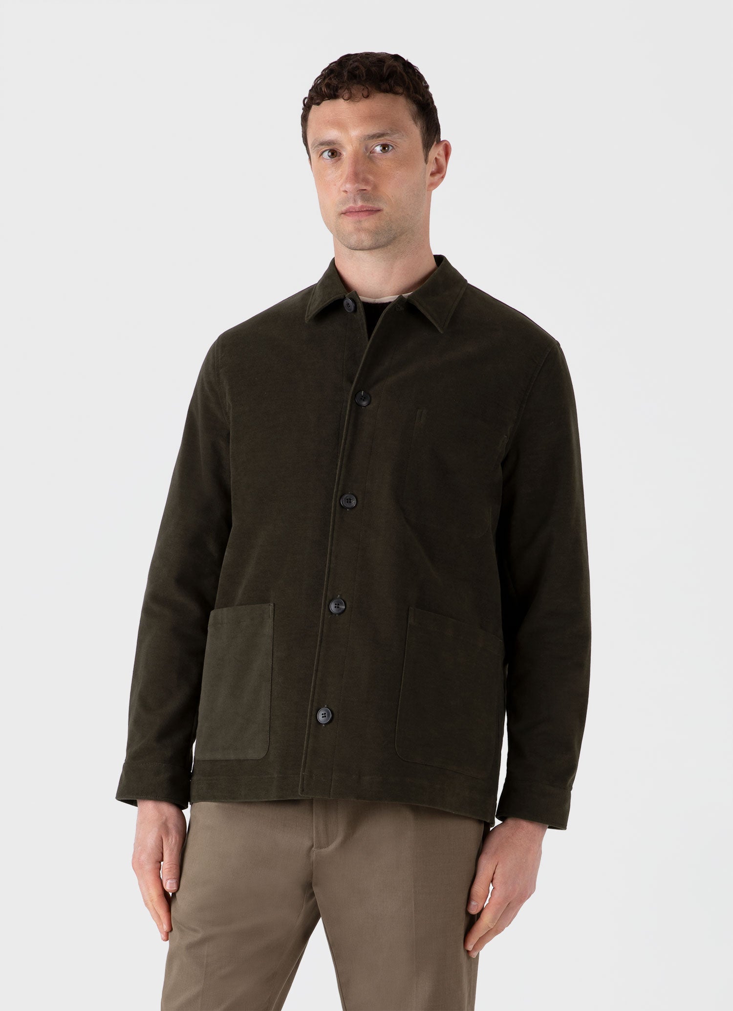 Men's Moleskin Twin Pocket Jacket in Peat