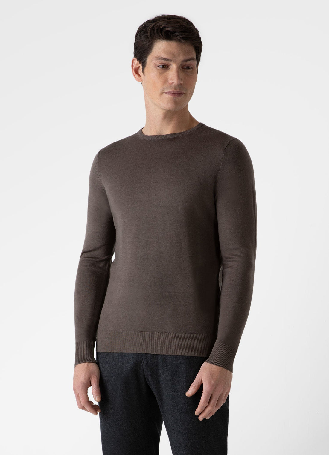 Men's Extra-Fine Merino Crew Neck in Cedar