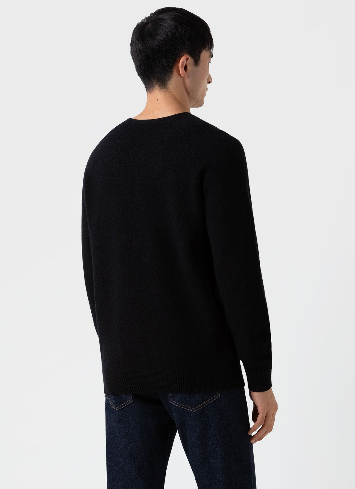 Men's Lambswool Crew Neck Jumper in Black