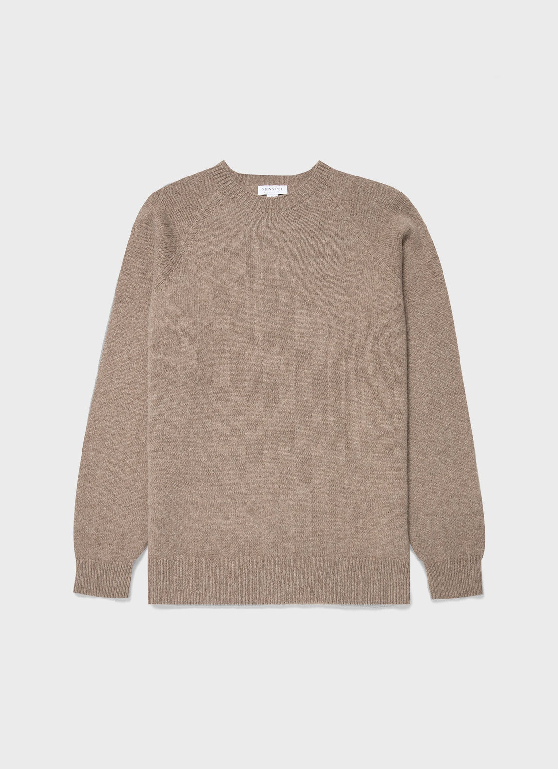 Men's Lambswool Crew Neck Jumper in Sandstone