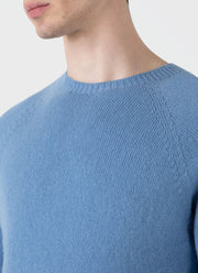 Men's Lambswool Crew Neck Jumper in Cornflower