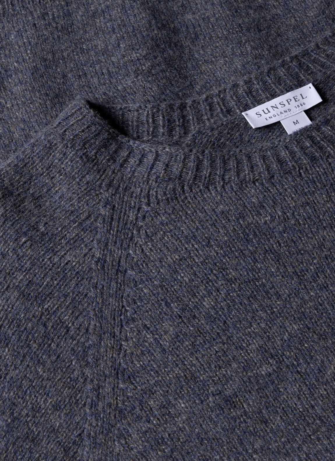 Men's Lambswool Crew Neck Jumper in Slate Blue Twist