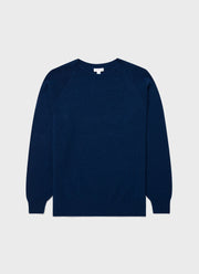 Men's Lambswool Crew Neck Jumper in Naval Blue