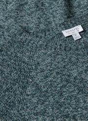 Men's Lambswool Crew Neck Jumper in Green Sage Twist