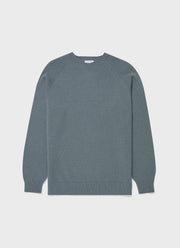 Men's Lambswool Crew Neck Jumper in Smoke Green