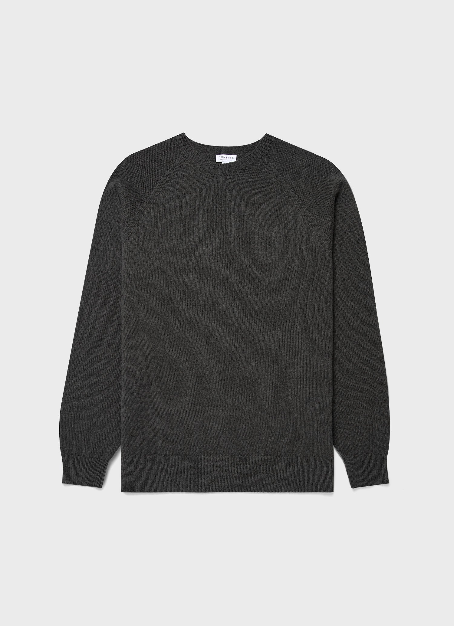 Men's Lambswool Crew Neck Jumper in Drill Green