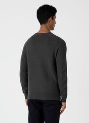 Men's Lambswool Crew Neck Jumper in Drill Green