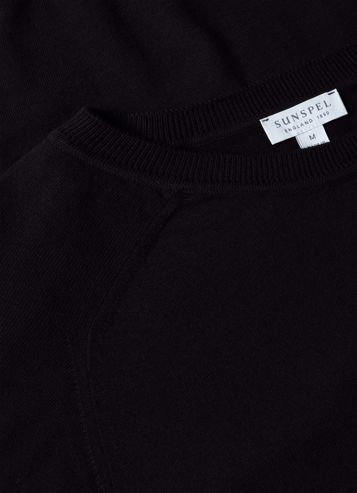 Men's Sea Island Cashmere Crew Neck Jumper in Black