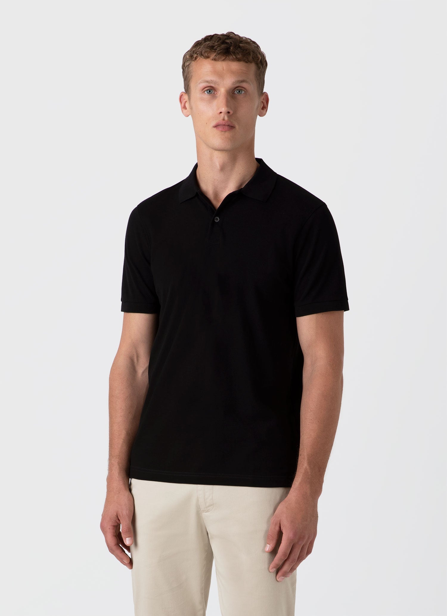 Men's Piqué Polo Shirt in Black