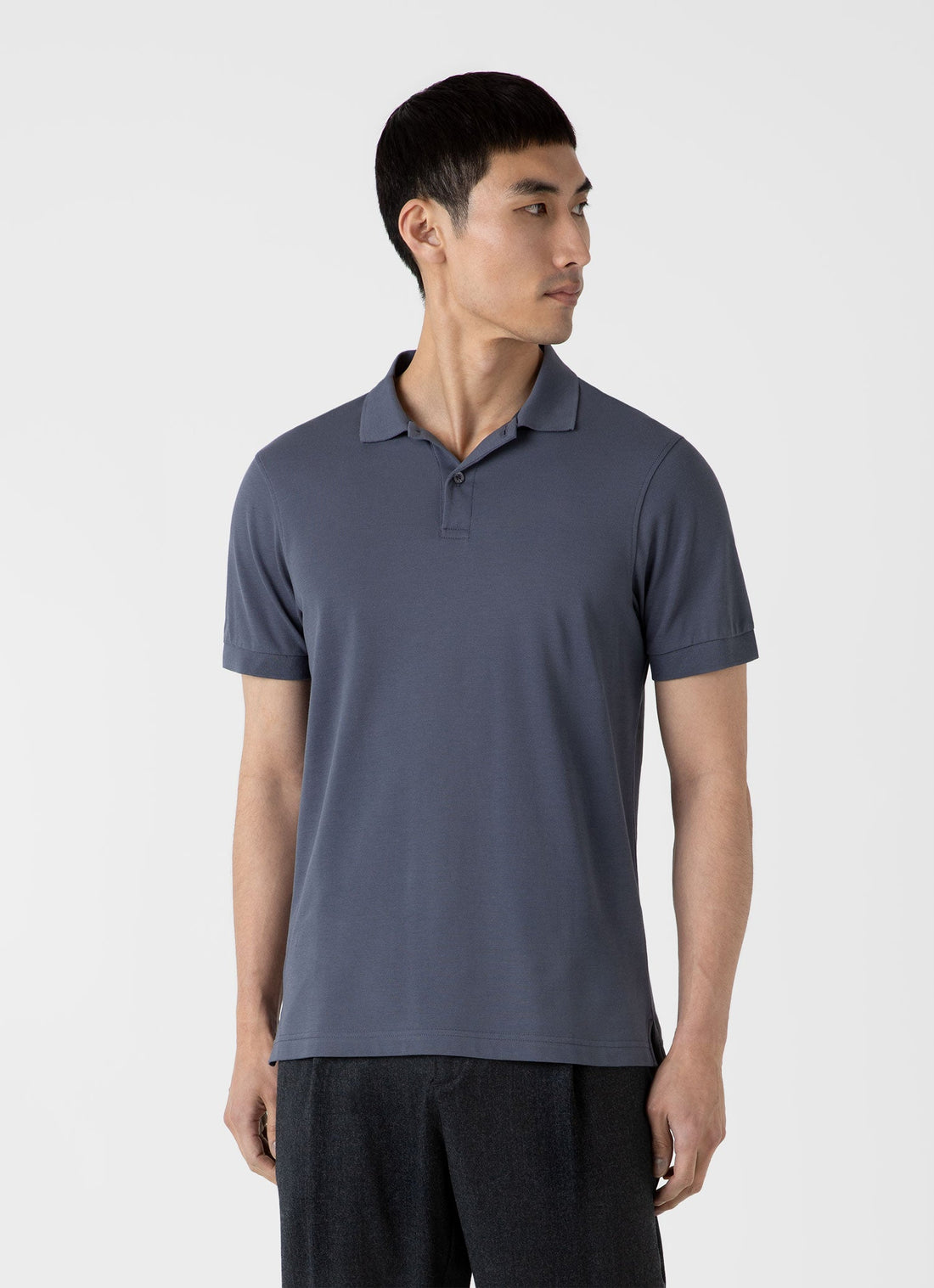 Men's Piqué Polo Shirt in Slate Blue
