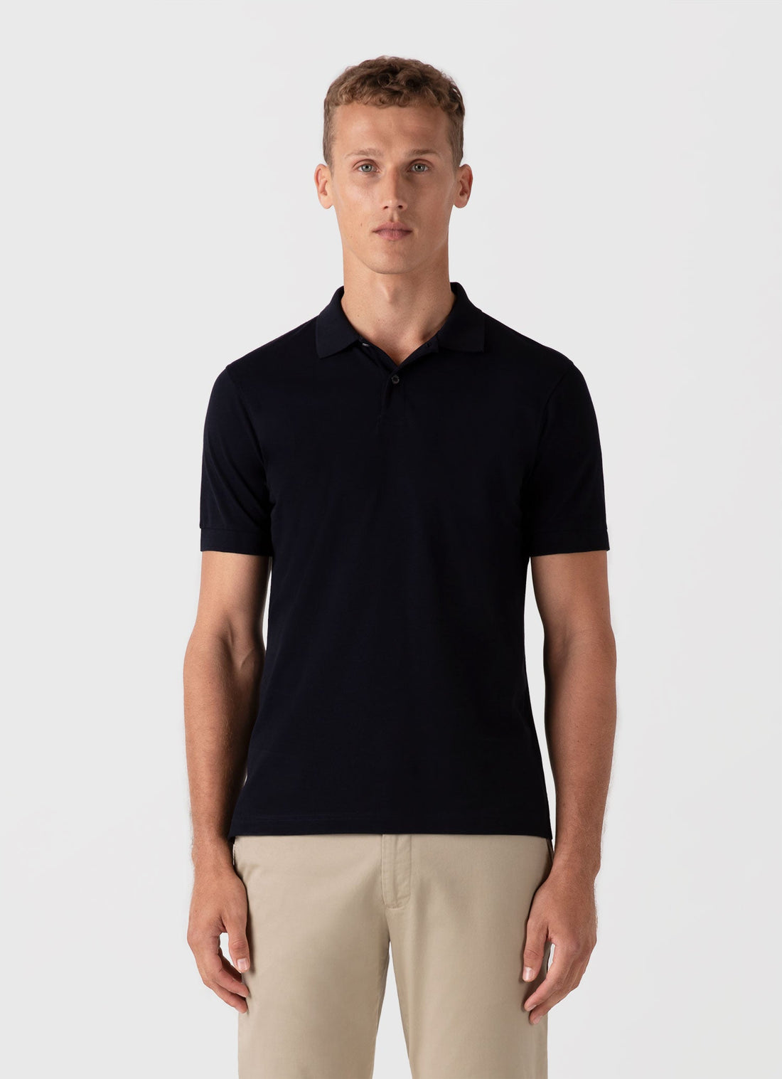 Men's Piqué Polo Shirt in Midnight Navy