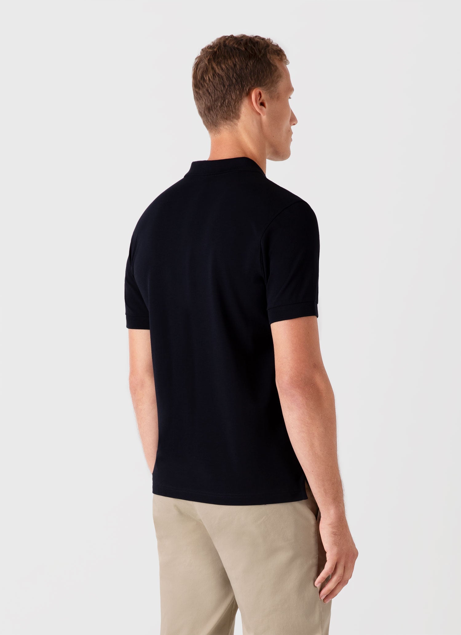 Men's Piqué Polo Shirt in Midnight Navy