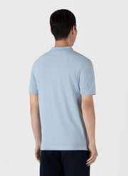 Men's Piqué Polo Shirt in Blue Mist