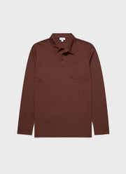 Men's Long Sleeve Riviera Polo Shirt in Cocoa Brown