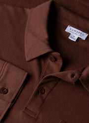 Men's Long Sleeve Riviera Polo Shirt in Cocoa Brown