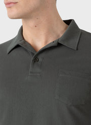 Men's Long Sleeve Riviera Polo Shirt in Drill Green