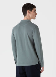 Men's Long Sleeve Riviera Polo Shirt in Smoke Green