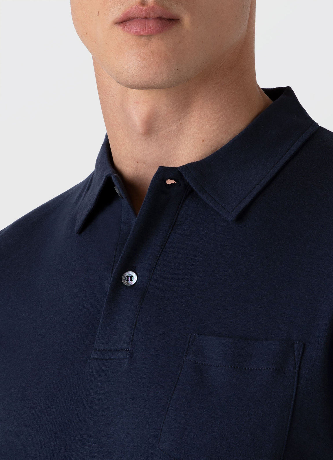 Men's Sea Island Cotton Riviera Polo Shirt in Navy