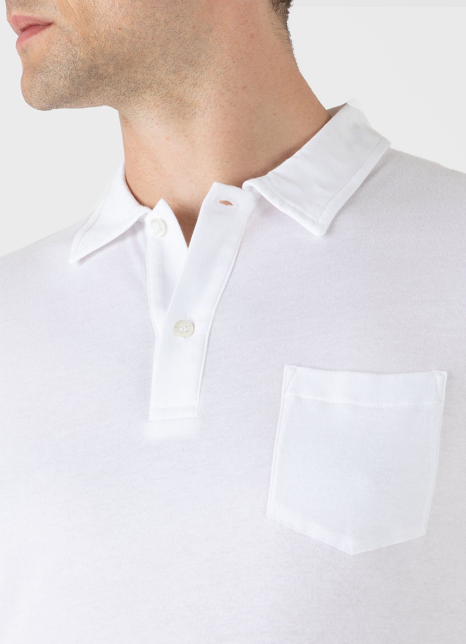 Men's Sea Island Cotton Riviera Polo Shirt in White