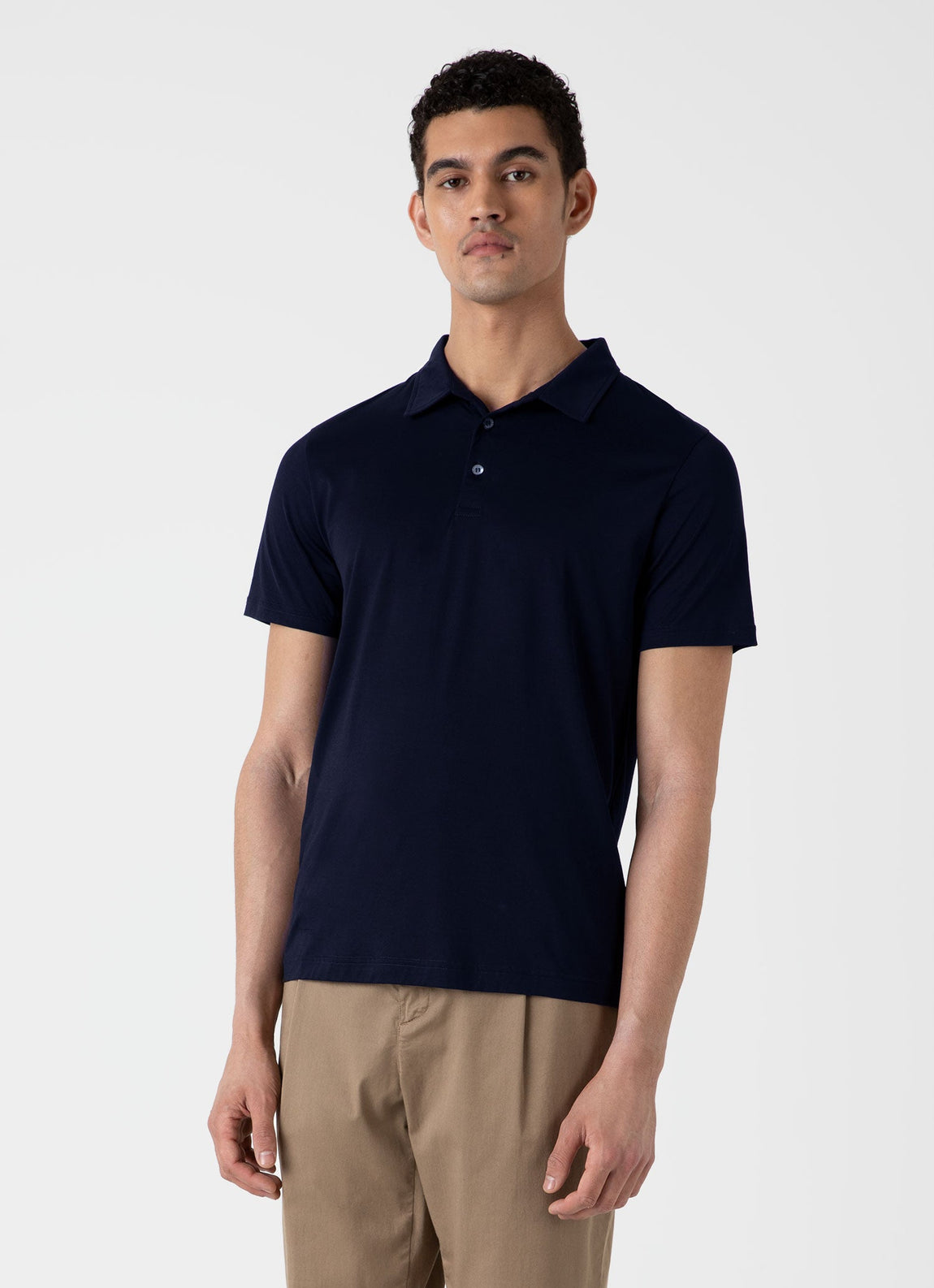 Men's Jersey Classic Polo Shirt in Navy