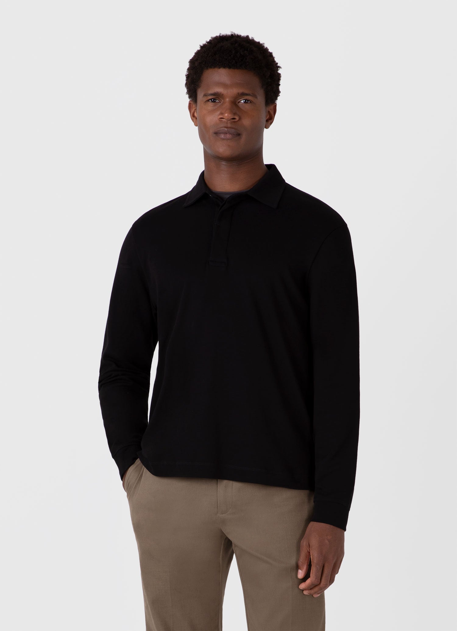 Men's Heavyweight Rugby Polo Shirt in Black