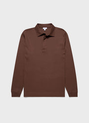 Men's Heavyweight Rugby Polo Shirt in Cocoa Brown