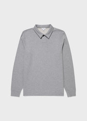 Men's Loopback Polo Sweatshirt in Grey Melange