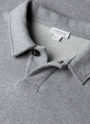 Men's Loopback Polo Sweatshirt in Grey Melange