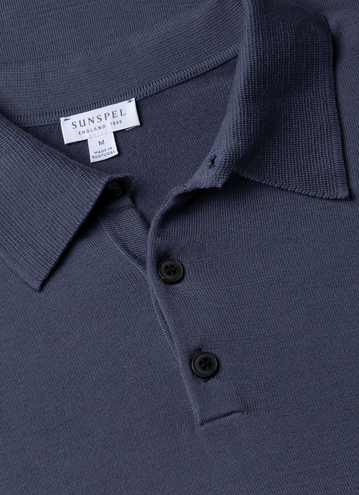 Men's Sea Island Cotton Polo Shirt in Slate Blue